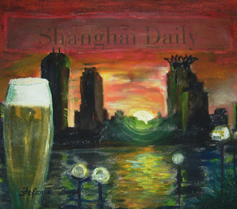 Shanghai Daily - Pudong Paulander mit Blick auf den Bund